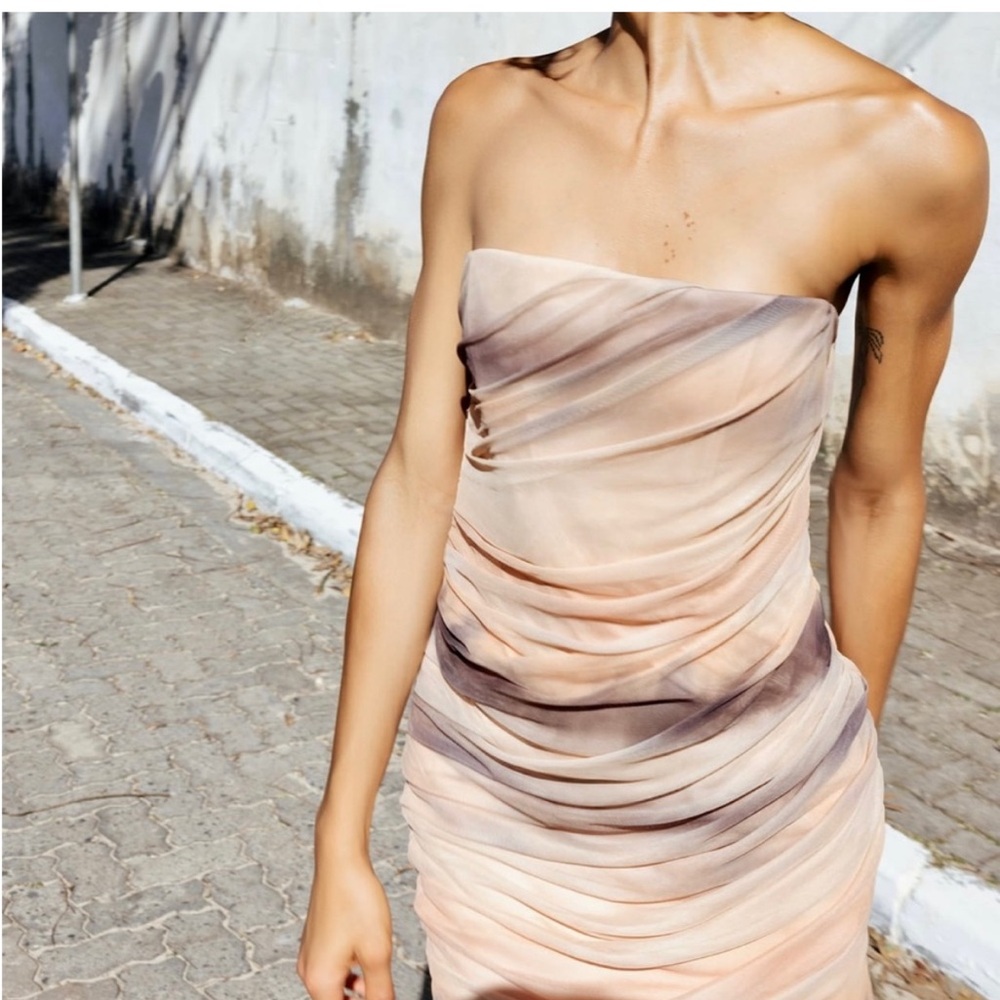 NWT Zara strapless corset tube dress. Size medium